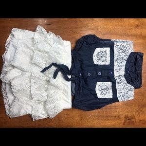 Denim and lace girls outfit